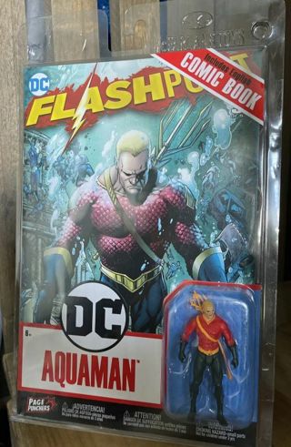 DC Comics Direct Aqua-man Comic Wave Page Punchers 3" Figure with (Flashpoint) Comic book