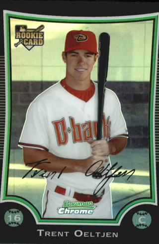 2009 Bowman Chrome Draft Refractors Baseball Card #BDP5 Trent Oeltjen