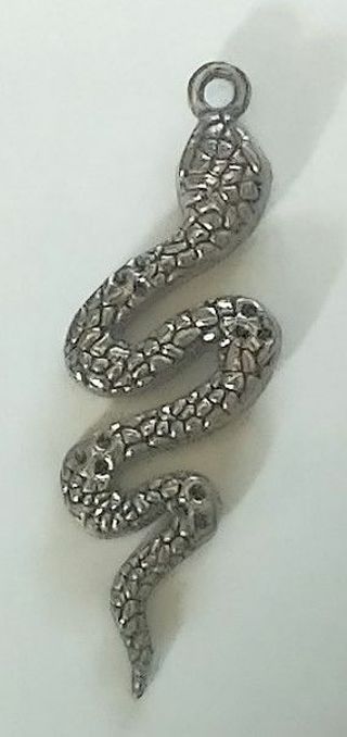 1 New silver tone snake charm / Pendant