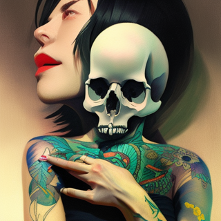 Listia Digital Collectible: Skull Goth Tattoo Queen