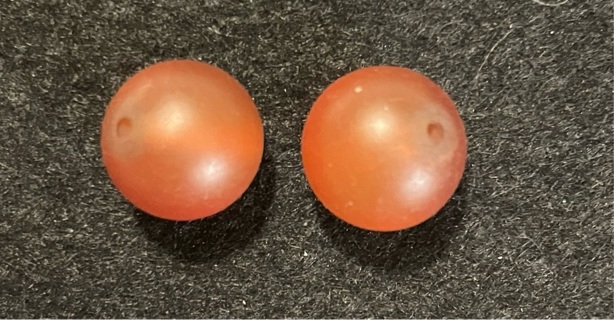 2 Flawless Brushed Carnelian Beads