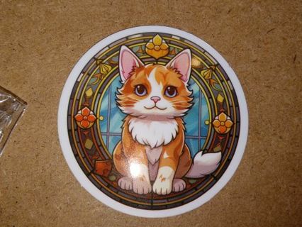 Cat Cute one nice vinyl sticker no refunds regular mail only Very nice quality!