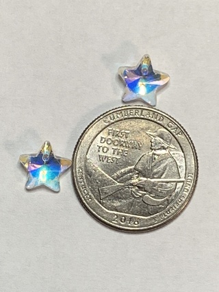 AB CRYSTAL CHARMS~#34~5 POINT STAR~SET OF 2 CHARMS~FREE SHIPPING!