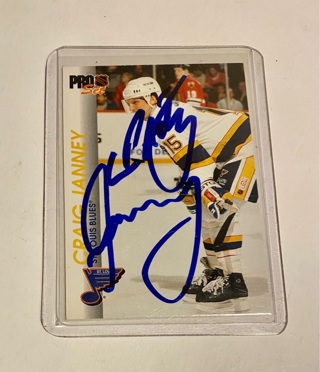 Craig Janney 1992 Pro Set Auto Hockey Card