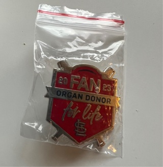 St. Louis Cardinals 2023 organ donor Fan For Life Pin