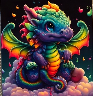 Rainbow dragon - 3 x 3” MAGNET - GIN ONLY