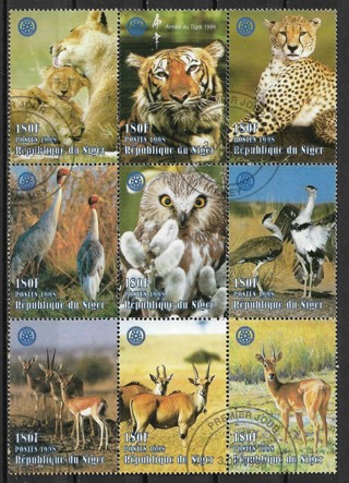 1998 ***** Sc1003a-h complete Wildlife set of 9 CTO