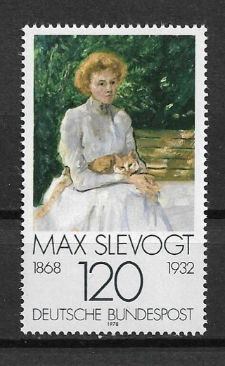 1978 Germany Sc1285 Lady with Cat by impressionist Max Slevogt MNH