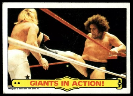 1985 Topps WWF Pro Wrestling Stars #48 Giants In Action! Andre