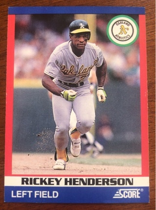 Score Baseball Card - Rickey Henderson ‘91