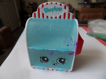 Shopkins blue and white 3 door cabinet 3 1/2 tall 