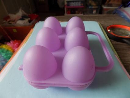 Purple 1/2 dozen egg carrier with handle perfect for camping