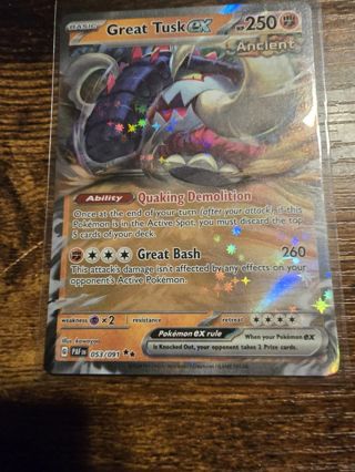 Pokemon Great Tusk EX 053/091 double rare card