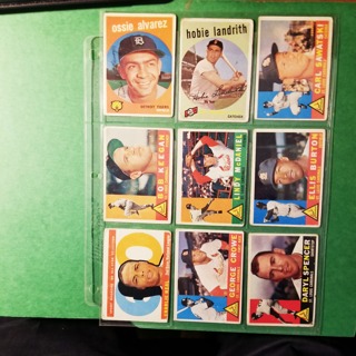 9 - LOT - 1959/60 TOPPS BASEBALL CARD  LOW GRADE FILLERS.