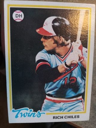 1978 TOPPS RICH CHILES MINNESOTA TWINS BASEBALL CARD# 193