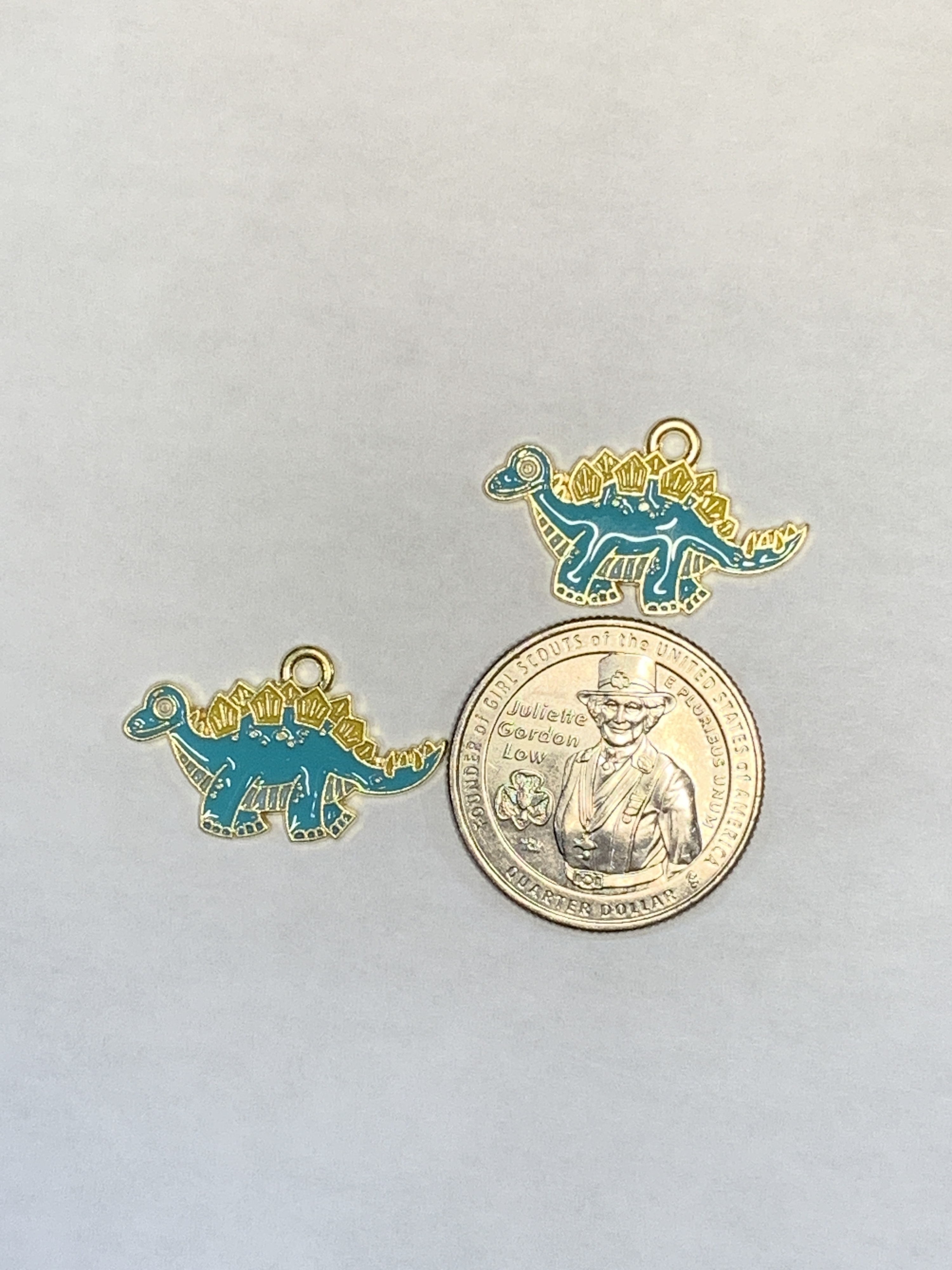 Free: DINOSAUR CHARMS~#2~BLUE #2~SET OF 2 CHARMS~FREE SHIPPING!
