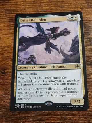 Magic the gathering mtg Drizzt Do'Urden rare card Forgotten Realms