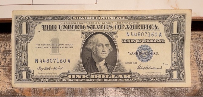 Vintage Series 1957 Blue Seal One Dollar Silver Certificate 