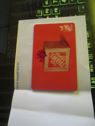 $25.00 Home Depot gift card