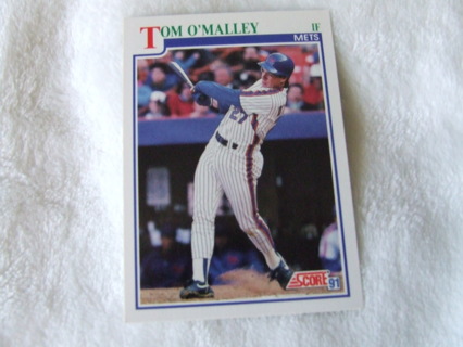 1991 Tom O'Malley New York Mets Score Card #439