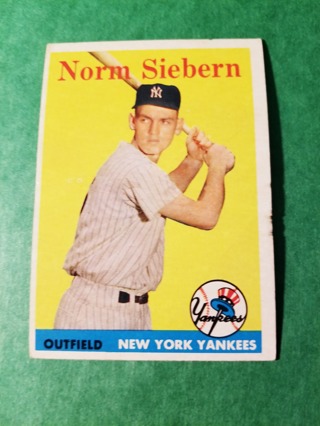 1958 - TOPPS EXMT - NRMT BASEBALL - CARD NO - 54 - NORM SIEBERN - YANKEES