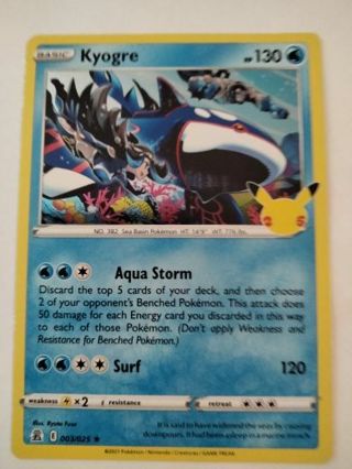 Kyogre 003/025 rare holo nm pokemon