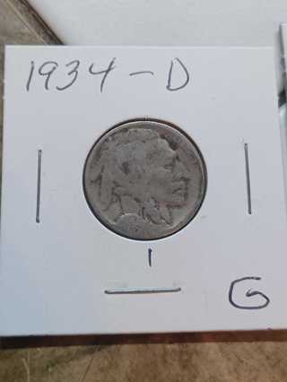 1934-D Buffalo Nickel! 34.1