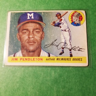 1955 - TOPPS LOW GRADE FILLERS - BASEBALL - CARD NO. 15 - JIM PENDLETON - BRAVES