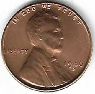 1946-D Lincoln Wheat Penny Uncirculated Red Cent