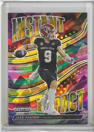 Jake Haener 2023 Prizm Draft Instant Impact Prizms Gold Ice #II7