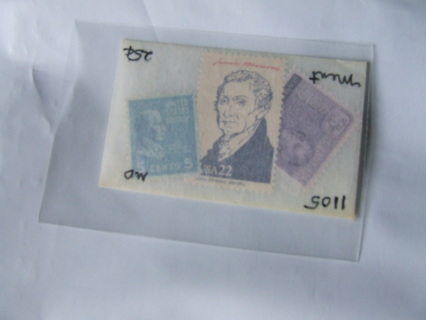 President James Monroe Postage Stamp Lot of 3