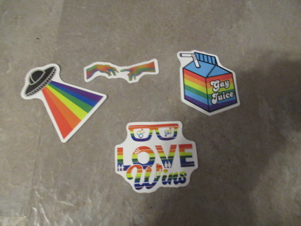 Fun stickers ~~ LBGTQ friendly--new- (lot of 4)