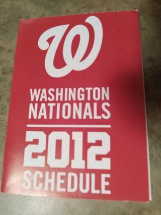 2012 WASHINGTON NATIONALS BASEBALL TEAM POCKET SCHEDULE