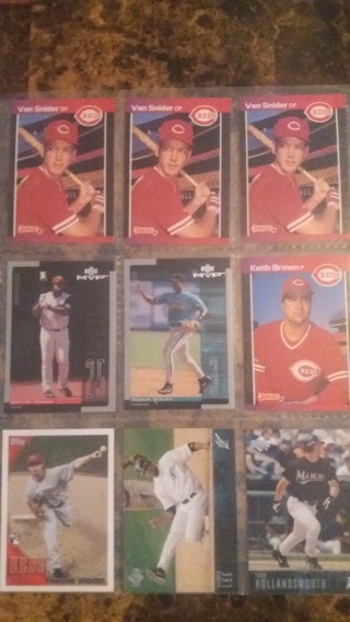 set of 9 mixed baseball cards free shipping