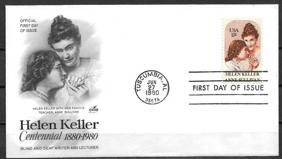 1980 Sc1824 Helen Keller FDC