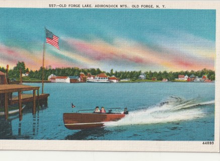 Vintage Unused Postcard: s: Old Forge Lake, NY