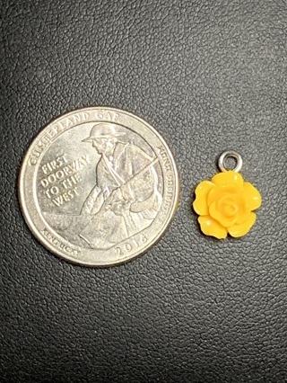 ROSE CHARM~#24~DARK YELLOW~1 CHARM ONLY~FREE SHIPPING!