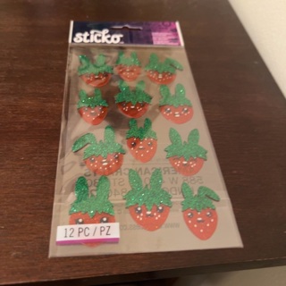 Sticko dimensional strawberry stickers