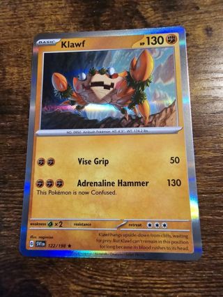 Pokemon Klawf holo rare card 122/198