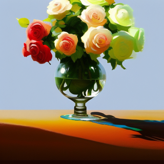 Listia Digital Collectible: Roses in a snifter glass