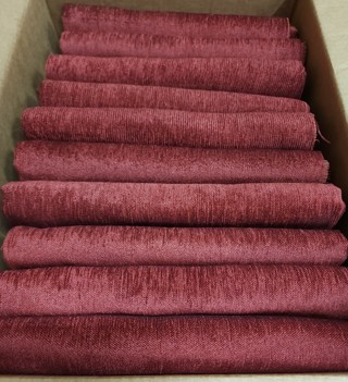 Lot of 10 Burgundy Fire Rated Polyester Velvet Fabric Yards Scraps Crafts/Upholstery/Sewing Remnants