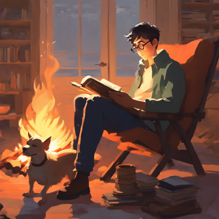 Listia Digital Collectible: Reading by the fire