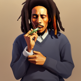 Listia Digital Collectible: Bob Marley with joint