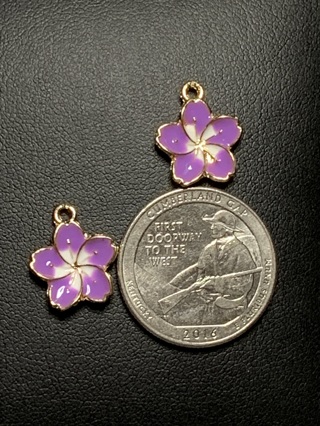 LILAC FLORAL CHARMS~#11~SET OF 2~FREE SHIPPING!