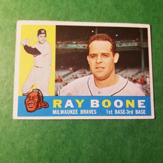 1960 - TOPPS EXMT - NRMT BASEBALL - CARD NO - 281 - RAY BOONE - BRAVES