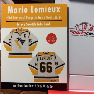 Mario Lemieux 2000 Penguins Game Worn Jersey Swatch
