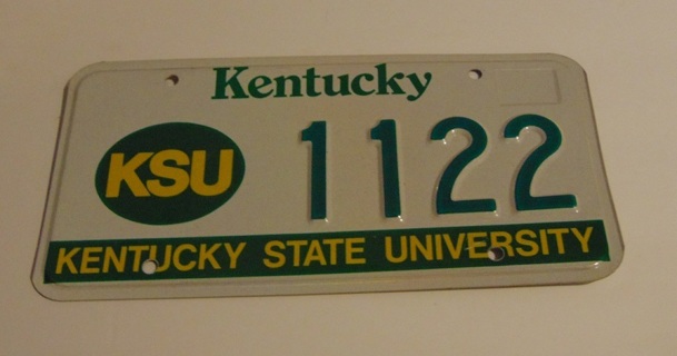 License Plate Vintage Kentucky State University KSU