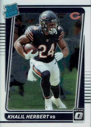 Panini 2021 Donruss Optic Football Collectible Card #293 Rated Rookie Khalil Herbert