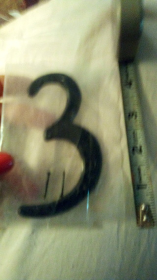 Plastic number 3 ,door or mailbox number