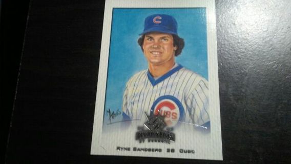 2002 DONRUSS CROWNING MOMENT SAMPLE RYNE SANDBERG CHICAGO CUBS BASEBALL CARD# 144